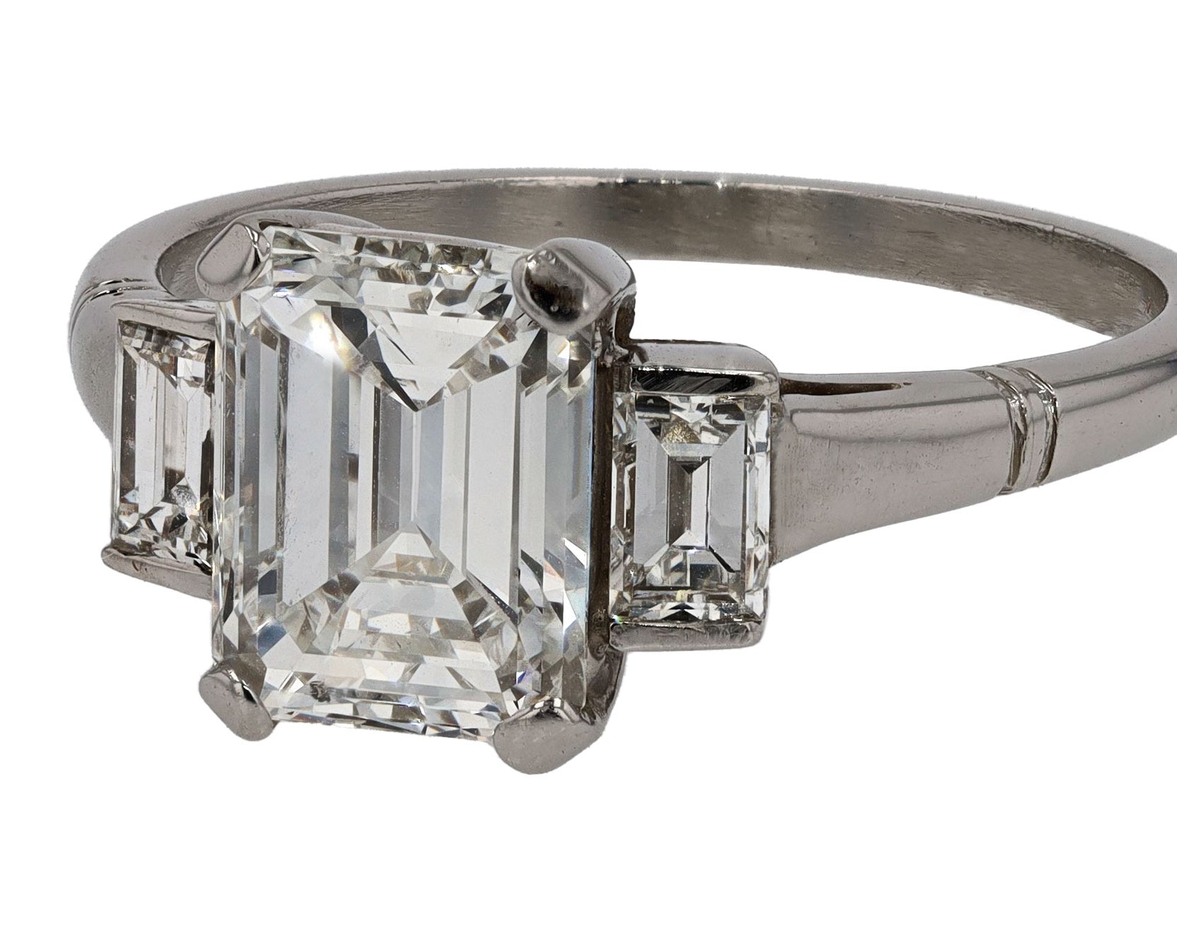Vintage 2 Carat Emerald Cut Diamond Ring