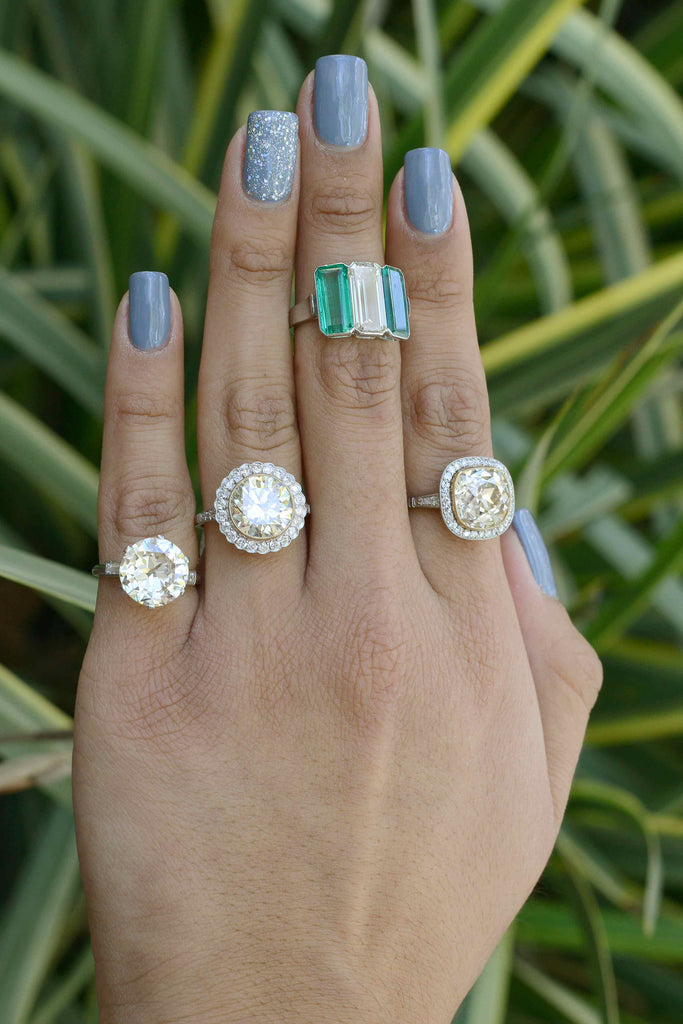 Big diamond and gemstone engagement rings.