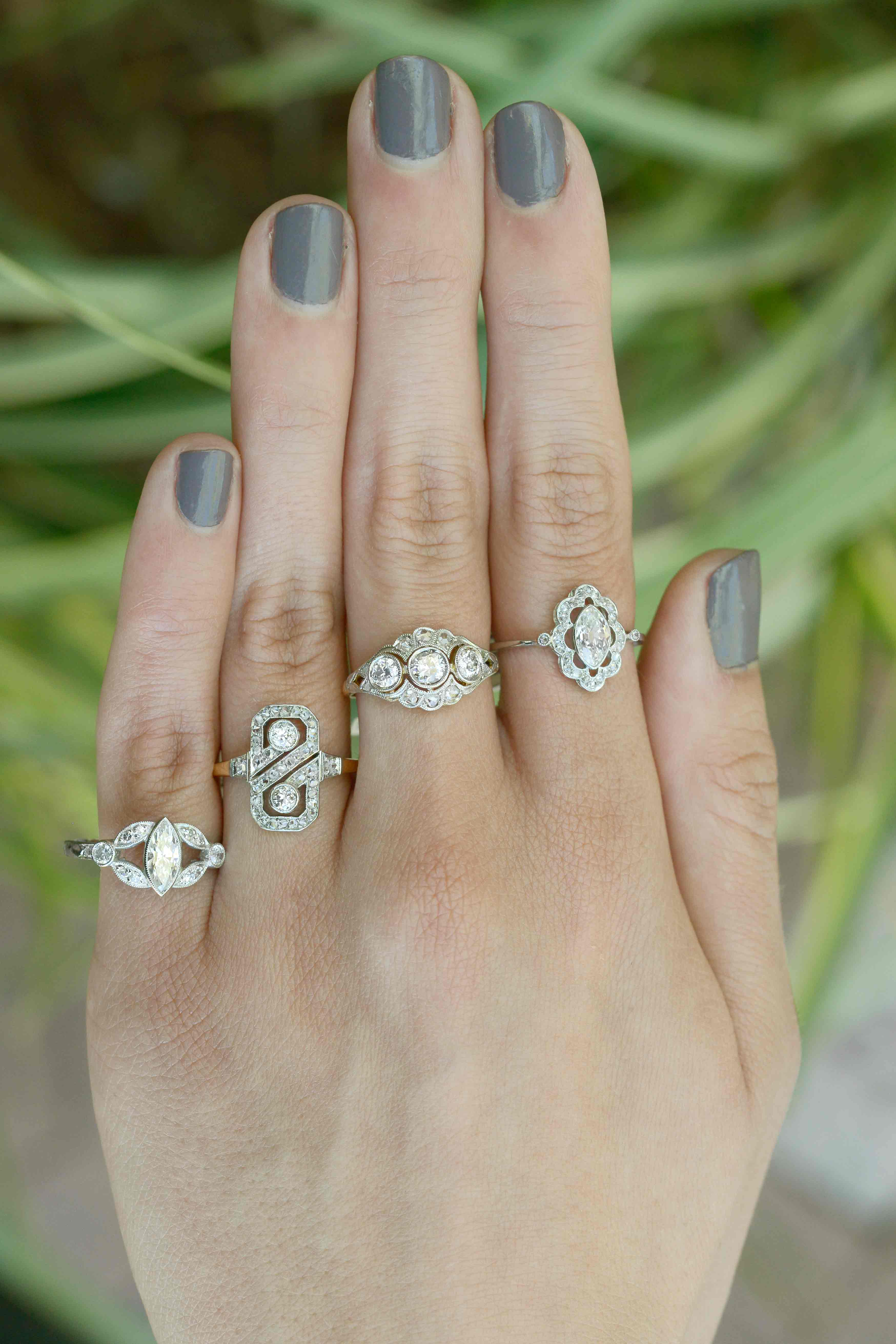 Art Deco diamond wedding rings.