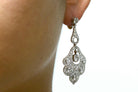 2 inch long dangling diamond chandelier earrings.