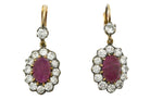 Vintage Ruby Cluster Earrings