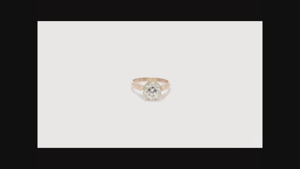 A size 6 antique rose gold diamond solitaire ring from the late 1800s.