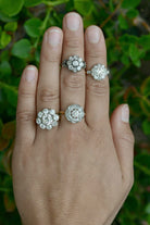 Dallas Antique Cluster Diamond Engagement Ring 3.5 Carats 18K Gold Victorian