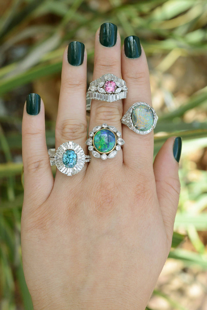 Large gem cocktail rings available from our vintage and antique estate jewelry shop.