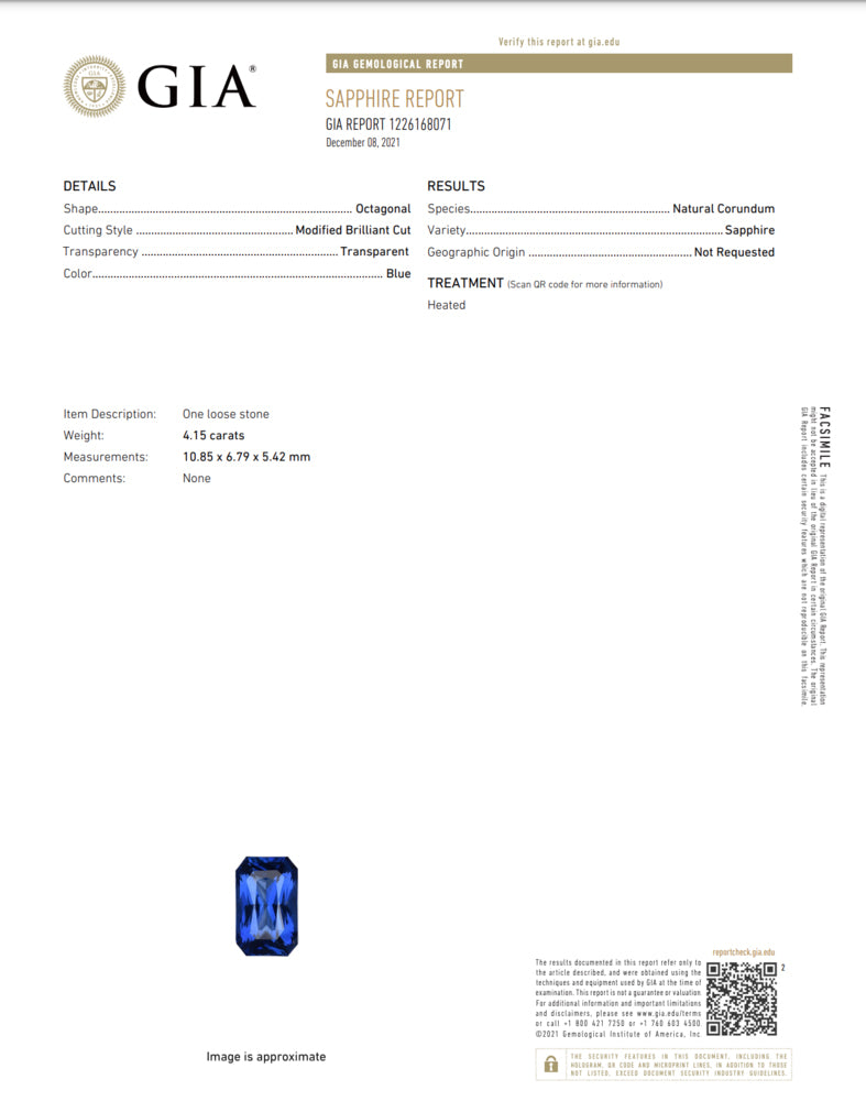 On Hold GIA Certified 4 Carat Sapphire & Diamond Estate Engagement Ring