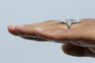 A 1920s jazz age diamonds shield ring.