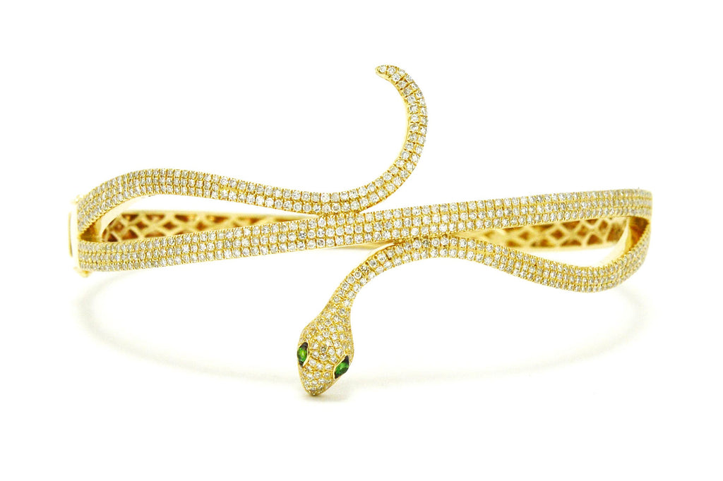 Gold and Diamond Snake Bracelet