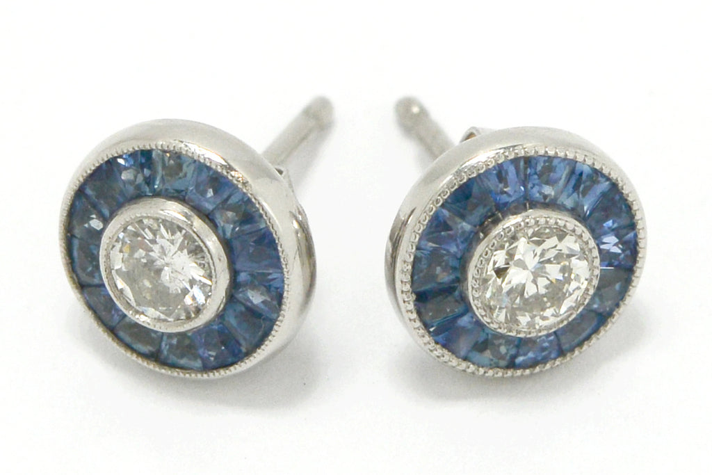 Sapphire and Diamond stud Earrings