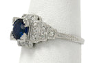 3 steps sapphire Art Deco engagement ring.