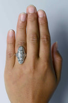 Oval navette diamonds ring.