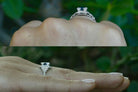 Low profile sapphire antique Art Deco engagement ring.